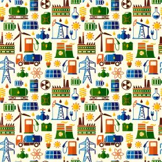 Energy electricity power seamless vector background
