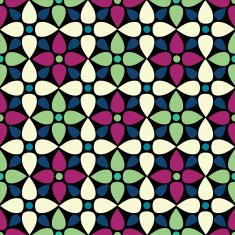 Seamless pattern with silhouettes flowers N36