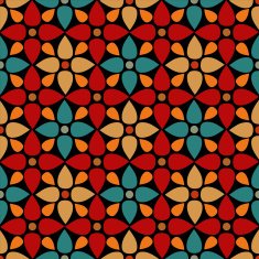 Abstract seamless pattern with silhouettes lotus flowers N2