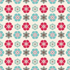 Abstract seamless pattern with silhouettes flowers N9
