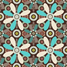 Seamless pattern with silhouettes flowers N38