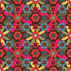 Seamless pattern with silhouettes flowers N39