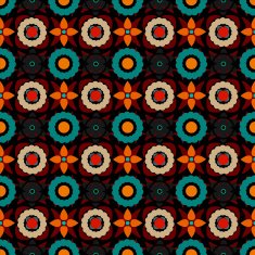 Seamless pattern with silhouettes flowers N40