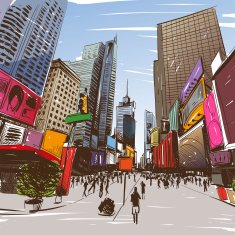 City hand drawn vector illustration N7