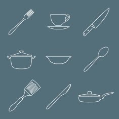 outline dinnerwarwe icons set N2