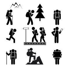 Hiking people icons N2