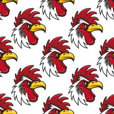 Rooster head seamless background pattern