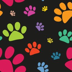 Funny animal footprint seamless pattern