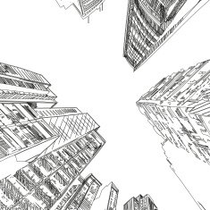 Office building hand drawn vector illustration N3