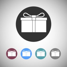 Gift box flat icons N3