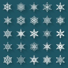 Flat snowflakes Vector icons set