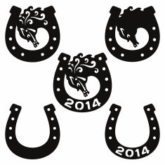 Horseshoe silhouettes vector N2