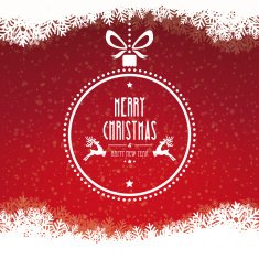 christmas ball merry snowflakes red background N2