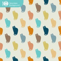 Seamless pattern of cute cats N3