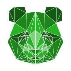 polygonal abstract panda isolated on a white background