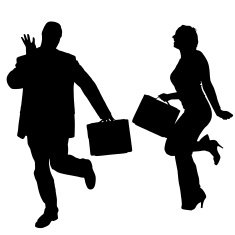 Vector silhouettes of business people N129