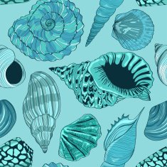 Seamless pattern of seashells N7