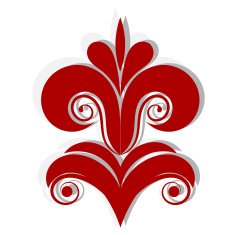Red silhouette abstract magic flower EPS10