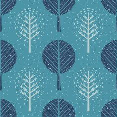 Seamless pattern with winter trees and snow N2