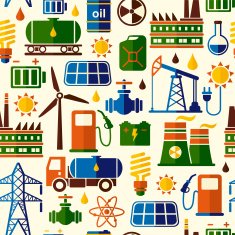 Energy electricity power seamless vector background N2