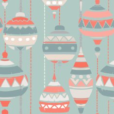 Holidays vintage Christmas seamless pattern with balls