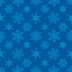 Seamless Christmas blue pattern with drawn snowflakes