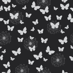 Butterfly's and dandelions seamless pattern N2