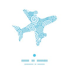 Vector abstract swirls airplane silhouette pattern frame