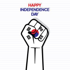 south Korea flag isolated on hand design N2