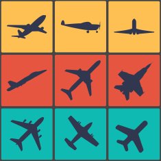 Airplane sign Plane symbol Travel icon Flight flat label