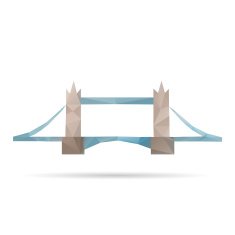 Tower bridge abstract isolated on a white backgrounds vector illustration N2