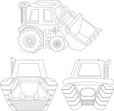 contour cartoon digger