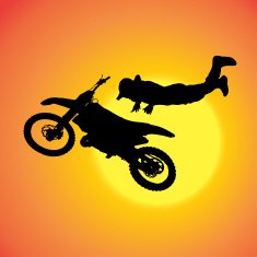 Vector silhouette of extreme jumps N6