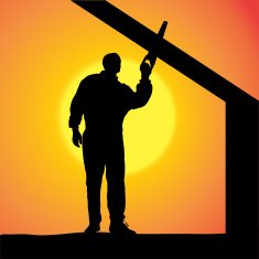 Vector silhouette of a man N1107