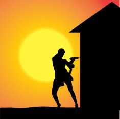 Vector silhouette of a woman N2053