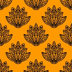 Seamless pattern with lotus flowers N5