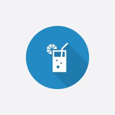 cocktail Flat Blue Simple Icon with long shadow