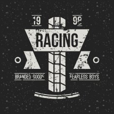 Emblem motorcycle racing club in retro style N4
