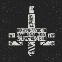 Emblem motorcycle racing club in retro style N5