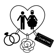 Cartoon Funny Wedding Symbols - Game Over N2