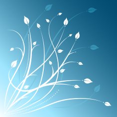Blue and white floral design