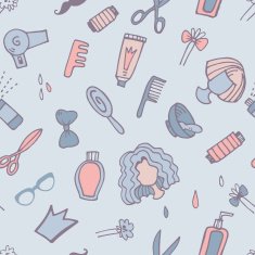 Pattern with hairdresser elements N2