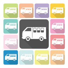 Van Icon color set vector illustration