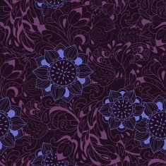Violet pattern with bird Phoenix and sunflower