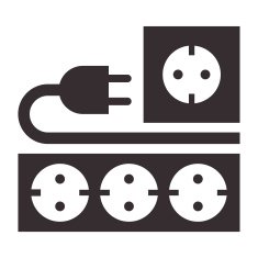 Power outlet plug and socket sign