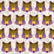 Bright colored abstract polygonal wolf pattern background