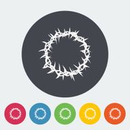 Ð¡rown of thorns single flat icon