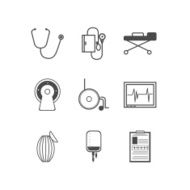 Black vector icons for resuscitation