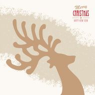 reindeer merry christmas snowy background N8
