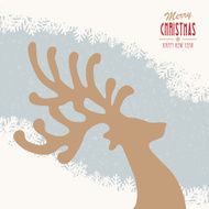 reindeer merry christmas snowy background N9